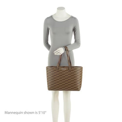 Balenciaga BB Monogram Canvas Signature E/W Medium Shopper Tote (SHF-23770)