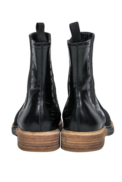 Balenciaga - Black Leather Chelsea Booties w/ Elastic Strap Sz 7