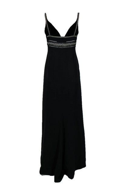 Balenciaga - Black Sleeveless Gown w/ Silver Embroidery Sz M