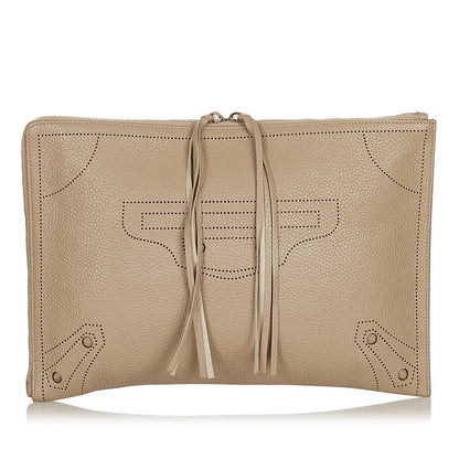 Balenciaga Blackout Zip Leather Clutch Bag (SHG-37475)
