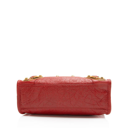 Balenciaga Chevre Metallic Edge City Mini Satchel (SHF-23034)