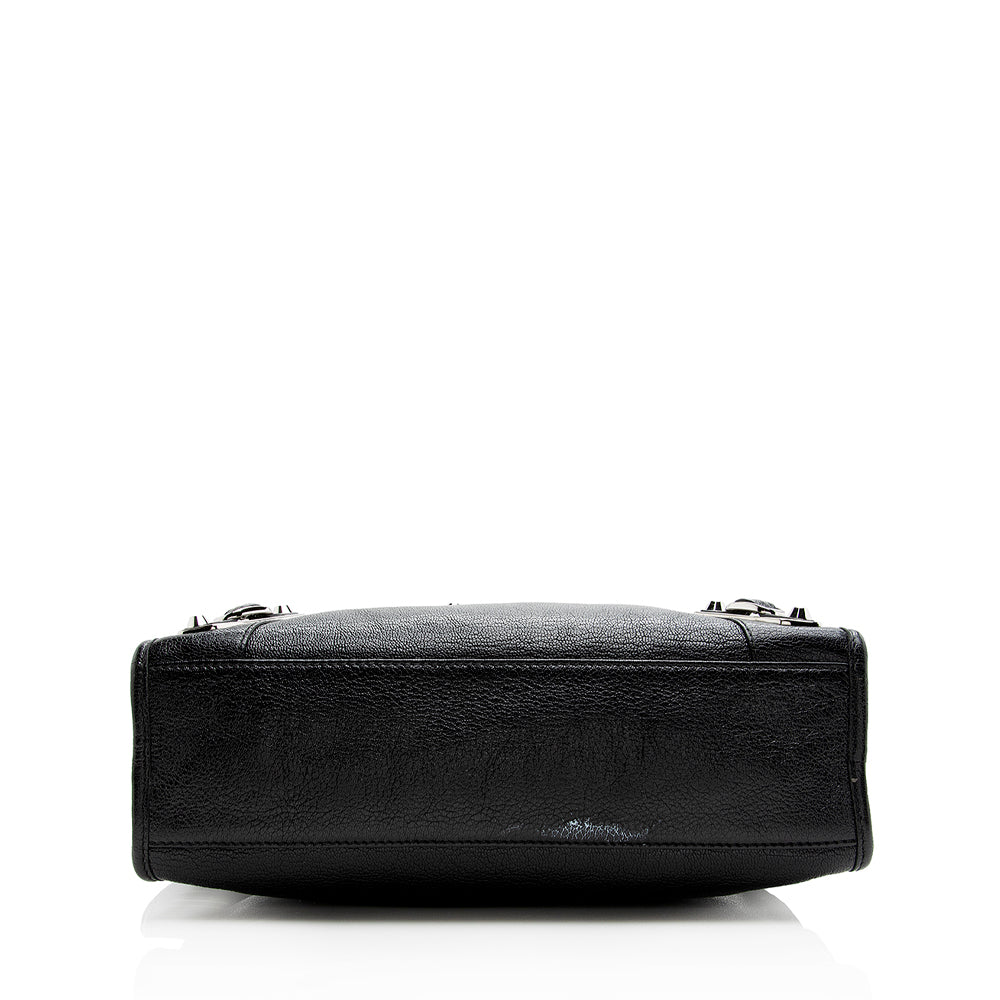 Balenciaga Chevre Metallic Edge City Small Satchel (SHF-21084)