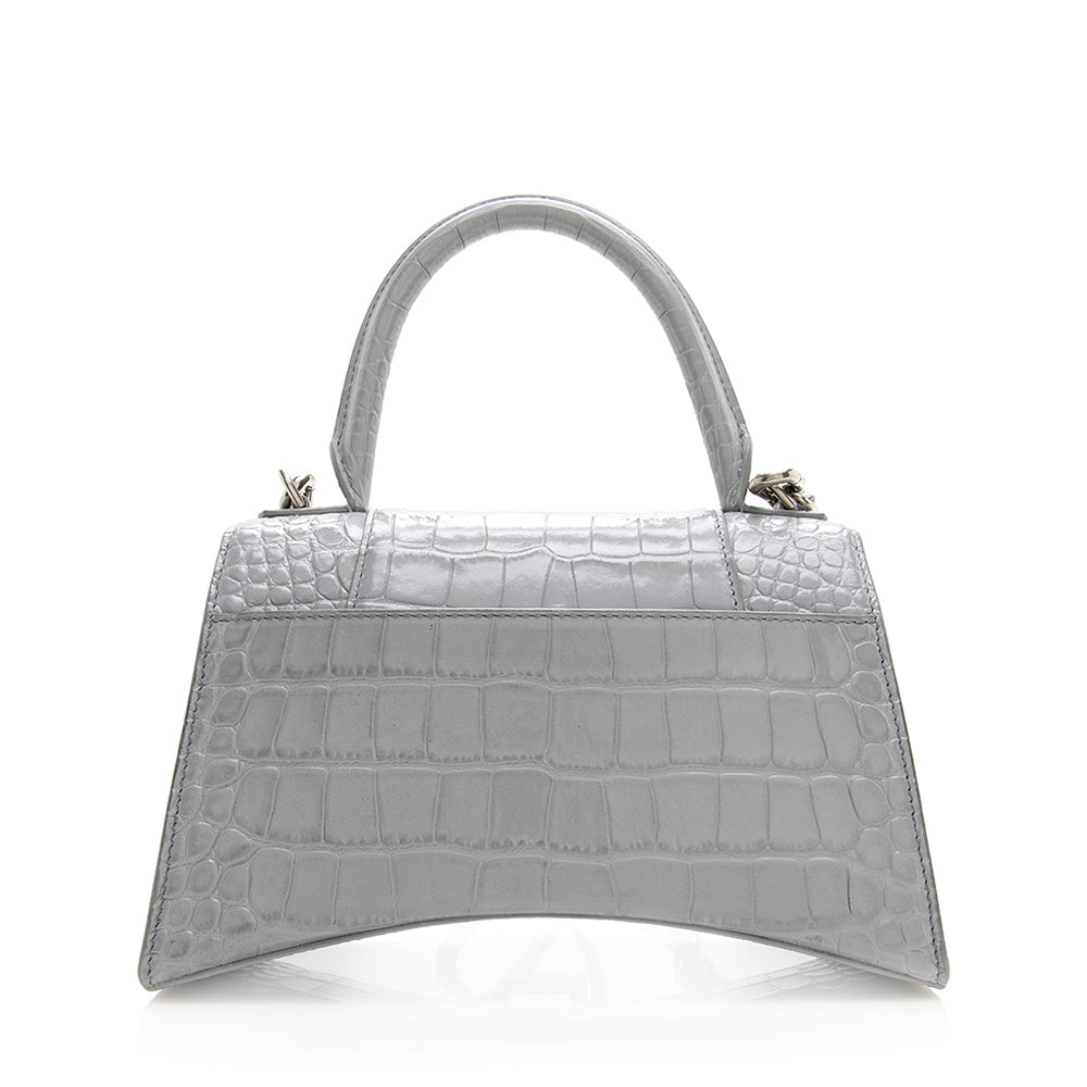 Balenciaga Croc Embossed Calfskin Hourglass Small Satchel (SHF-19286)