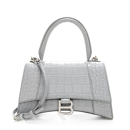 Balenciaga Croc Embossed Calfskin Hourglass Small Satchel (SHF-19286)