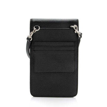 Balenciaga Grained Calfskin Logo Cash Phone Card Holder Flap Bag (SHF-23466)