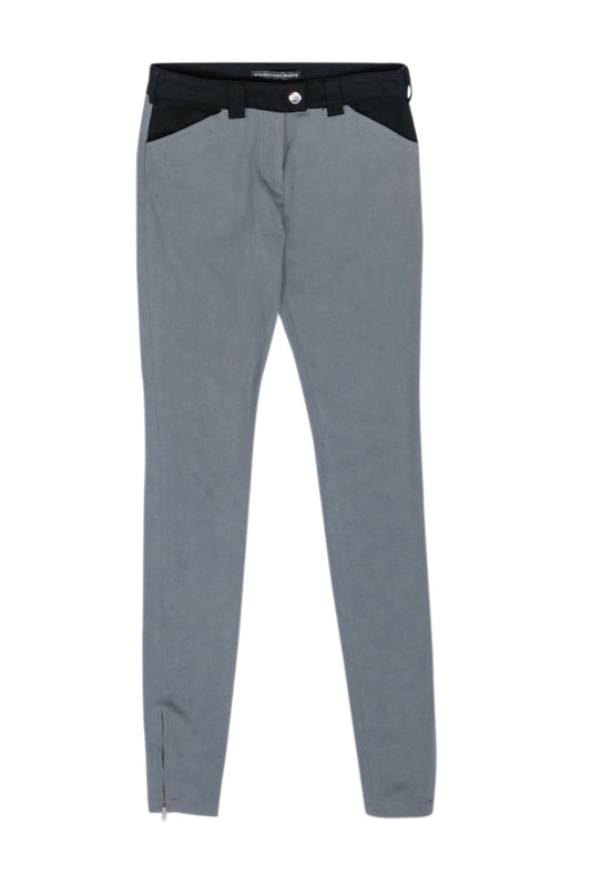 Balenciaga - Grey & Black Color Block Skinny Leg Pants Sz 4