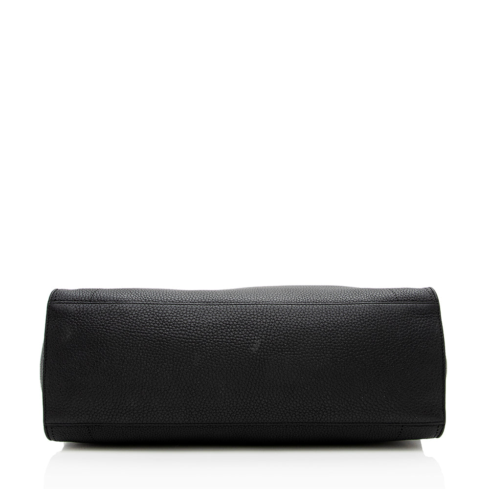 Balenciaga Leather Blackout City Satchel (SHF-16522)