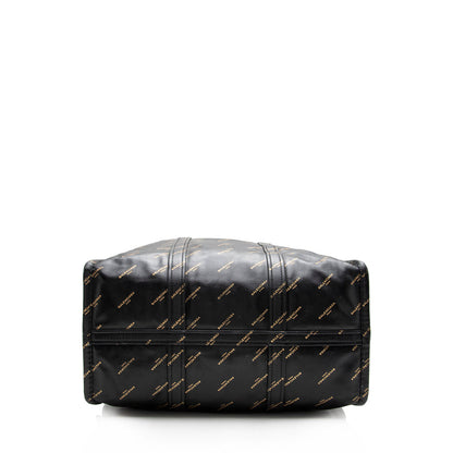 Balenciaga Leather Logo Bazar Medium Tote (SHF-16285)