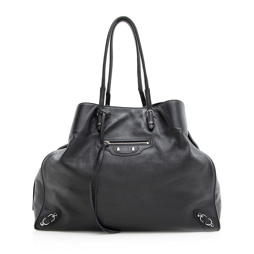 Balenciaga Leather Papier B4 Side Zip Tote (SHF-20383)