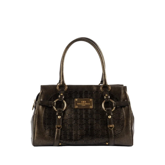 Balenciaga Logo Embossed Leather Shoulder Bag