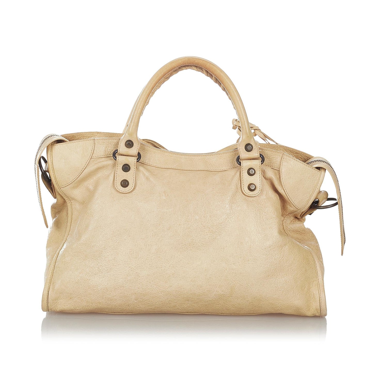 Balenciaga Motocross Classic City Lambskin Leather Satchel (SHG-26903)