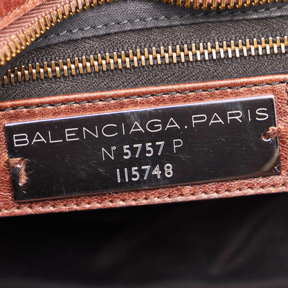 Balenciaga Motocross Classic City Lambskin Leather Satchel (SHG-29246)