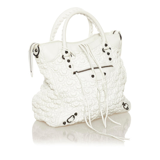 Balenciaga Motocross Classic City Matelasse Leather Handbag (SHG-34341)