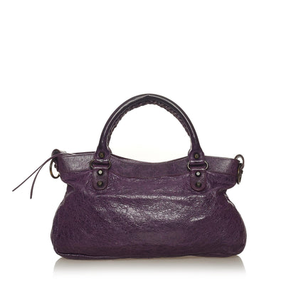 Balenciaga Motocross Classic First Lambskin Leather Satchel (SHG-27480)