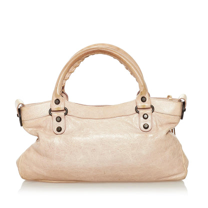 Balenciaga Motocross Classic First Lambskin Leather Satchel (SHG-33550)