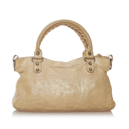 Balenciaga Motocross Classic First Lambskin Leather Satchel (SHG-34047)