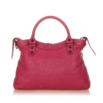 Balenciaga Motocross Classic Town Leather Satchel (SHG-25930)