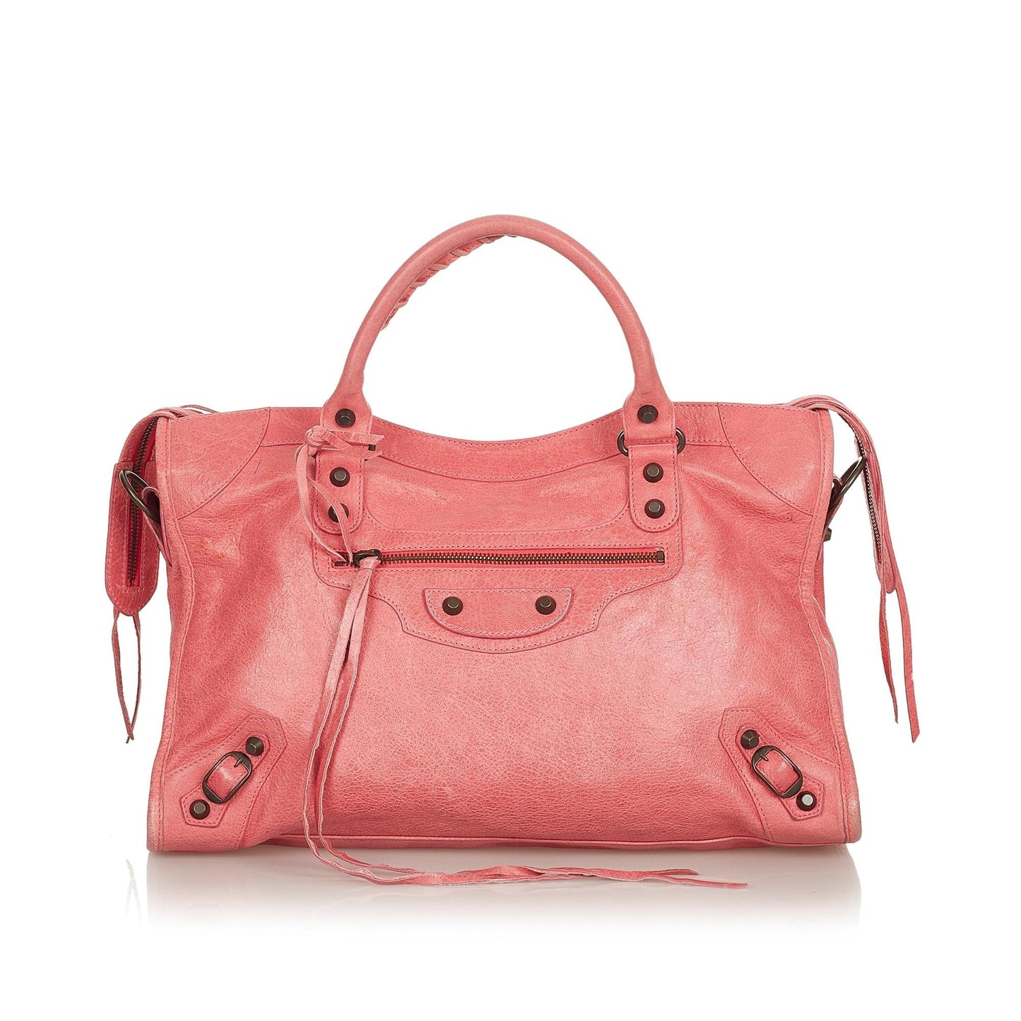 Balenciaga Motocross Classic Town Leather Satchel (SHG-26481)