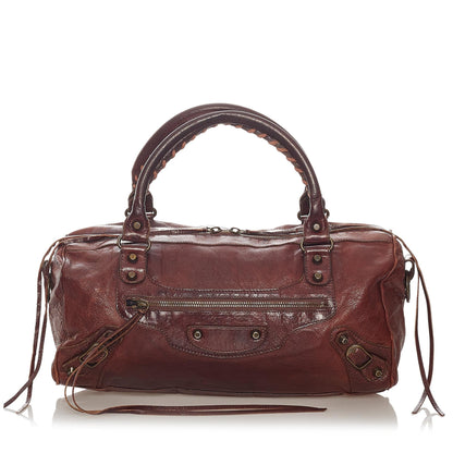 Balenciaga Motocross Classic Twiggy Leather Satchel (SHG-27417)