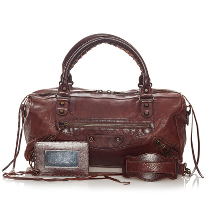 Balenciaga Motocross Classic Twiggy Leather Satchel (SHG-27417)