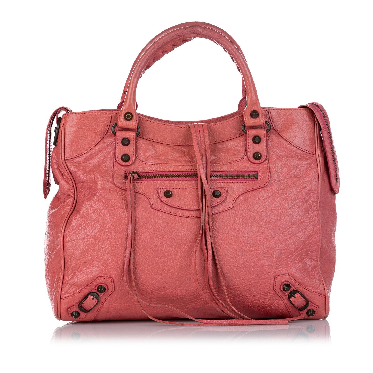 Balenciaga Motocross Classic Velo Lambskin Leather Satchel (SHG-26682)