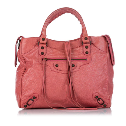 Balenciaga Motocross Classic Velo Lambskin Leather Satchel (SHG-26682)