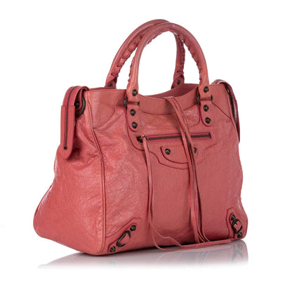 Balenciaga Motocross Classic Velo Lambskin Leather Satchel (SHG-26682)