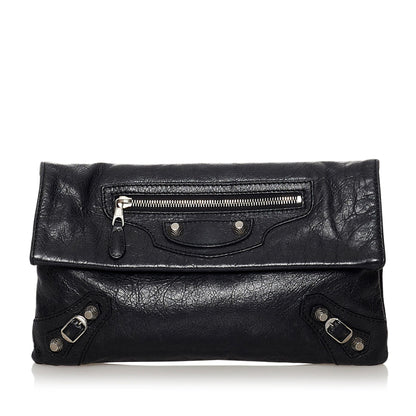 Balenciaga Motocross Giant 12 Envelope Leather Clutch Bag (SHG-32526)