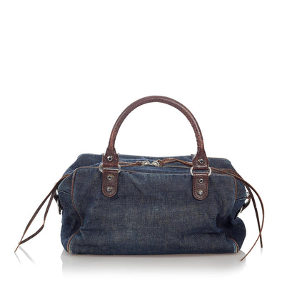 Balenciaga Motocross Twiggy Denim Handbag (SHG-27194)