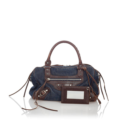 Balenciaga Motocross Twiggy Denim Handbag (SHG-27194)