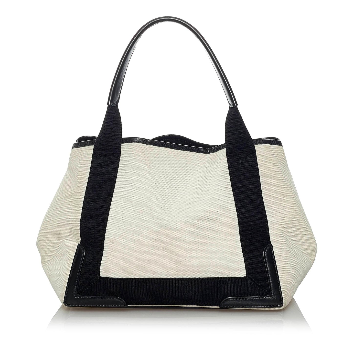 Balenciaga Navy Cabas Canvas Handbag (SHG-33816)