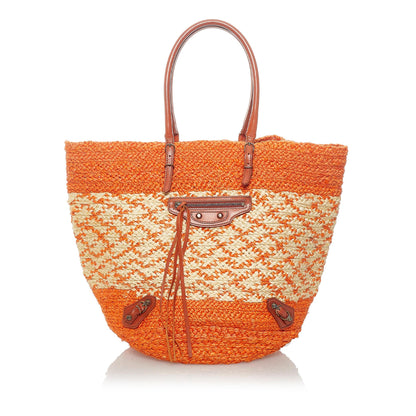 Balenciaga Panier Raffia Tote Bag (SHG-31175)