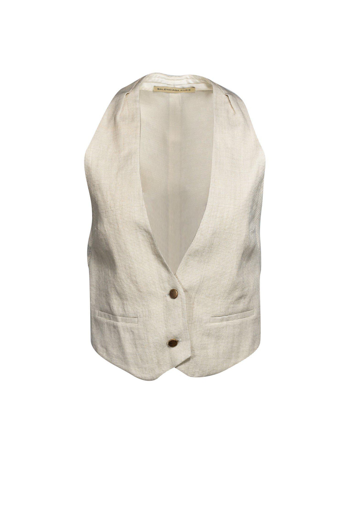 Balenciaga Paris - Beige Textured Vest Sz 8