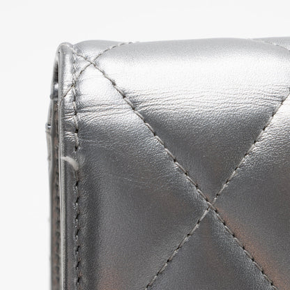 Balenciaga Quilted Metallic Leather B Dot Shoulder Bag (SHF-16927)