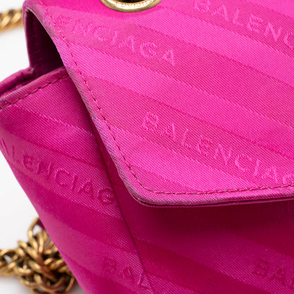 Balenciaga Satin Jacquard BB S Round Shoulder Bag - FINAL SALE (SHF-17069)