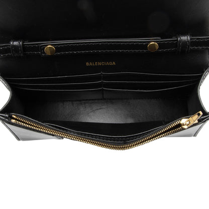 Balenciaga Shiny Calfskin Hourglass Wallet on Chain Bag (SHF-RgTbFx)