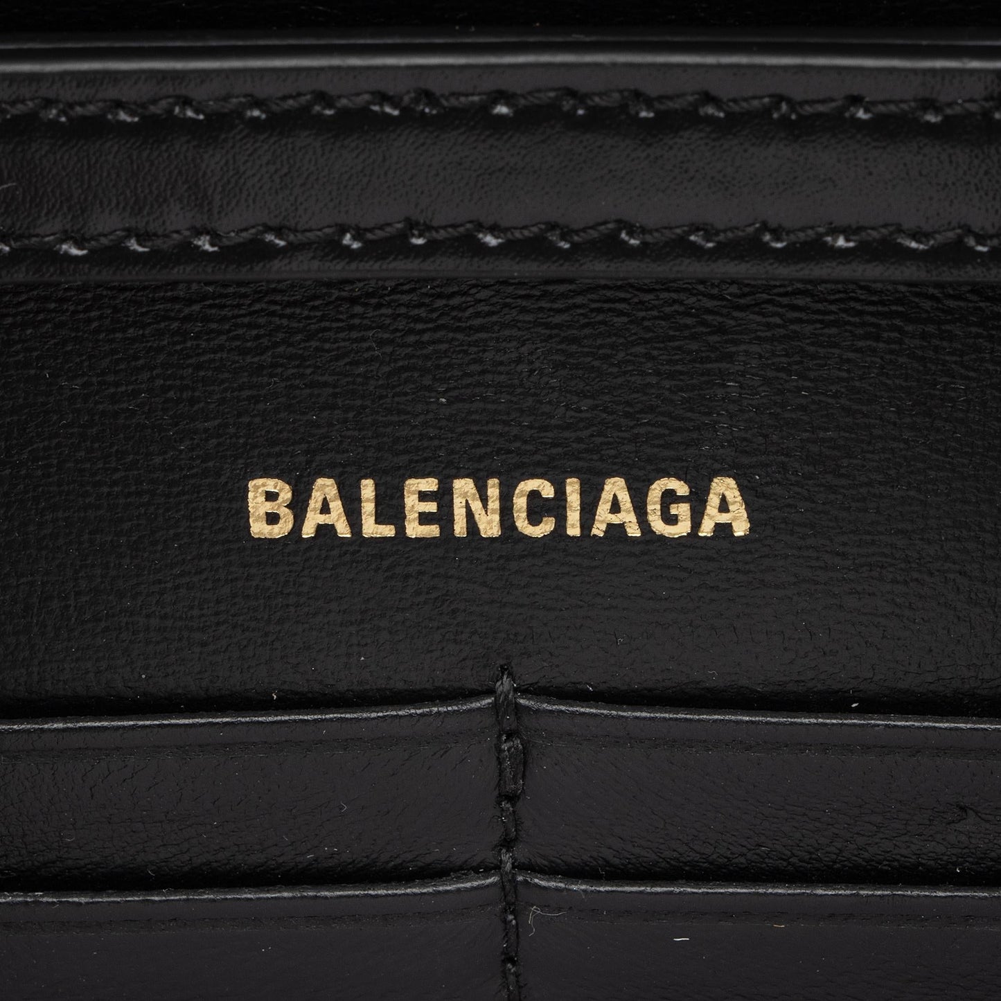 Balenciaga Shiny Calfskin Hourglass Wallet on Chain Bag (SHF-RgTbFx)