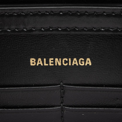 Balenciaga Shiny Calfskin Hourglass Wallet on Chain Bag (SHF-RgTbFx)