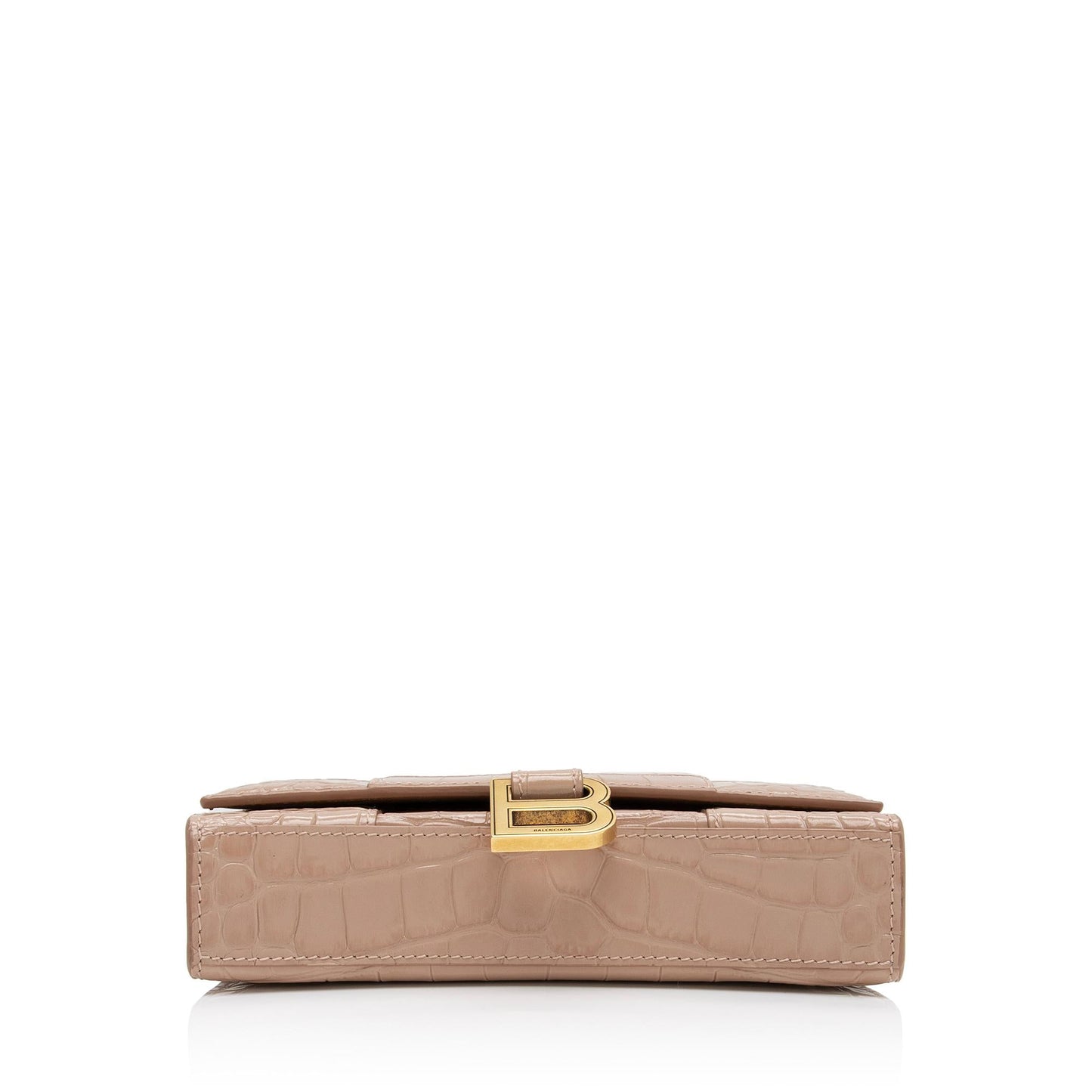 Balenciaga Shiny Croc Embossed Calfskin Hourglass Chain Bag (SHF-ZdcMW4)