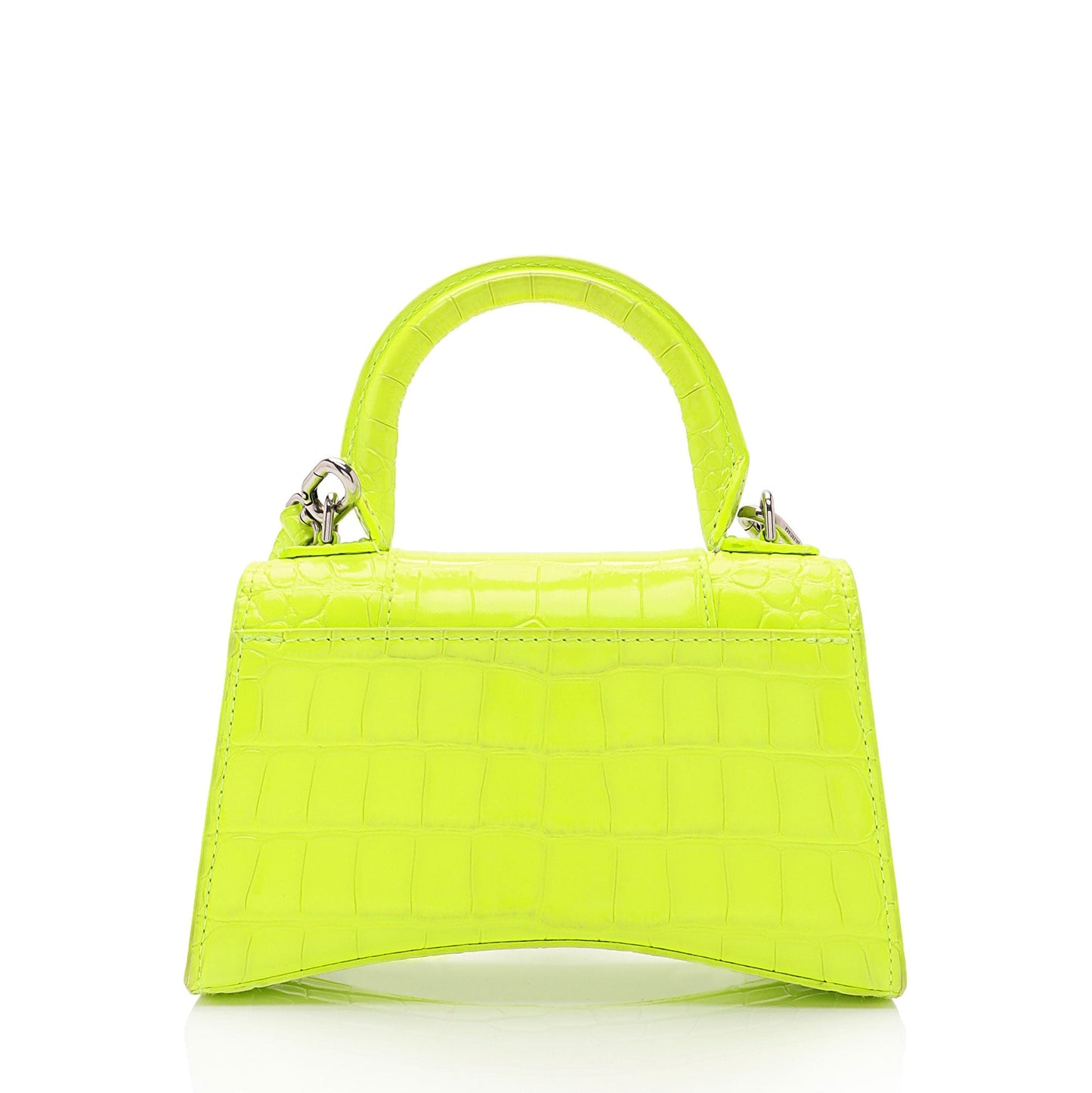 Balenciaga Shiny Croc Embossed Calfskin Hourglass XS Satchel (SHF-vSVXrb)