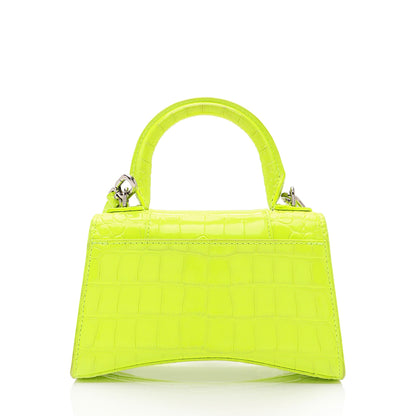 Balenciaga Shiny Croc Embossed Calfskin Hourglass XS Satchel (SHF-vSVXrb)