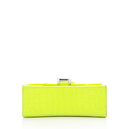Balenciaga Shiny Croc Embossed Calfskin Hourglass XS Satchel (SHF-vSVXrb)