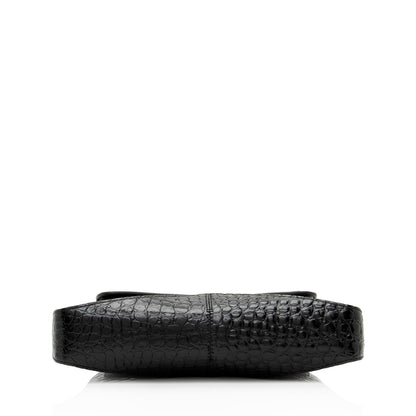 Balenciaga Shiny Croc Embossed Calfskin XX Small Flap Bag (SHF-HmNLTl)