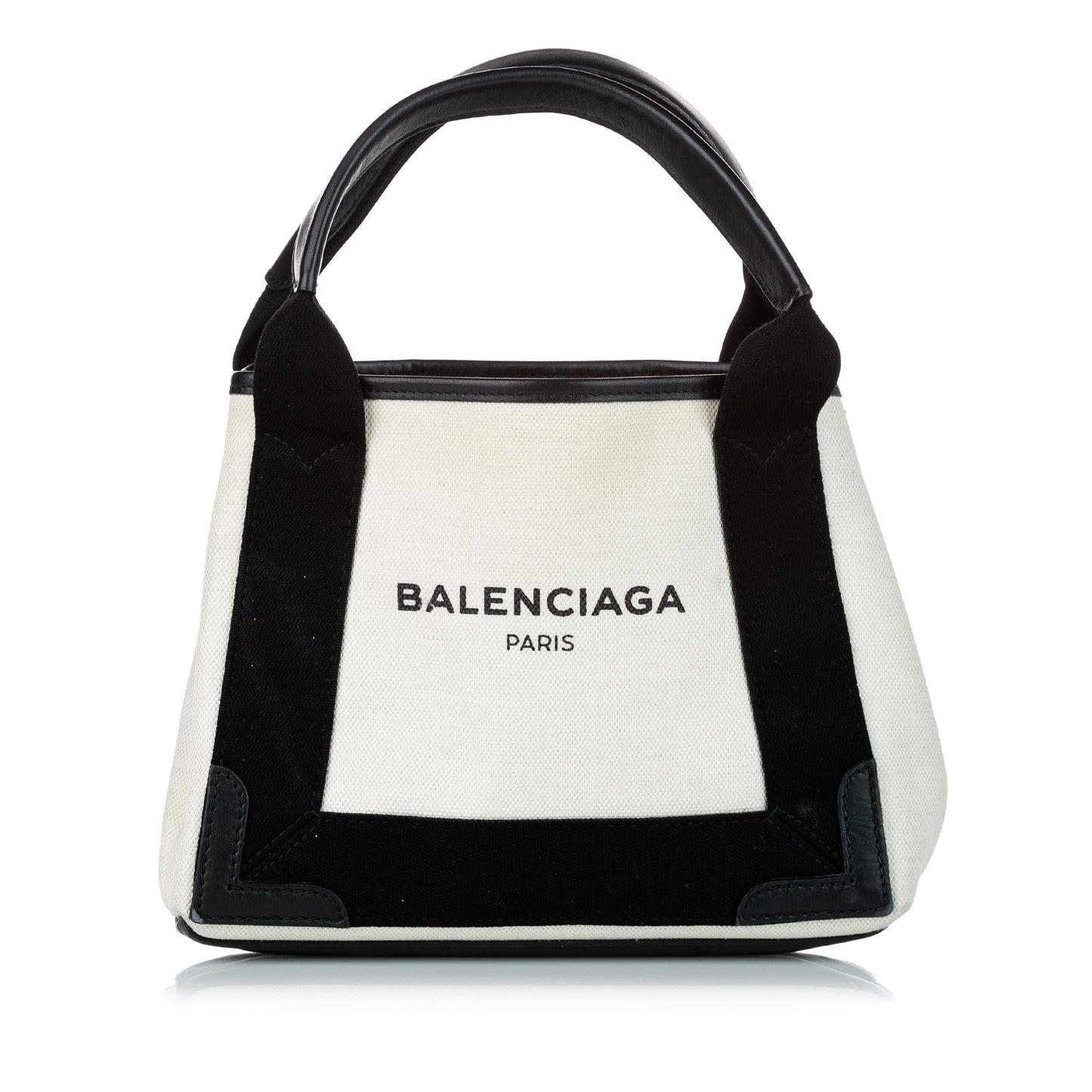 Balenciaga XS Navy Cabas Canvas Satchel (SHG-30718)