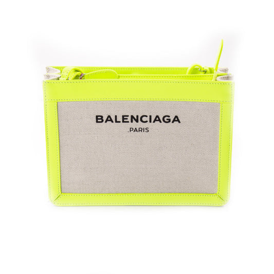 Balenciaga Leather and Canvas Shoulder Bag