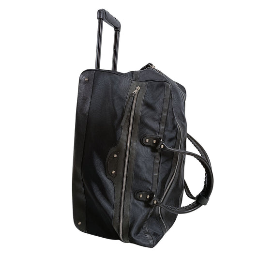 Balenciaga Balenciaga Balenciaga Trolley suitcase in black canvas and leather