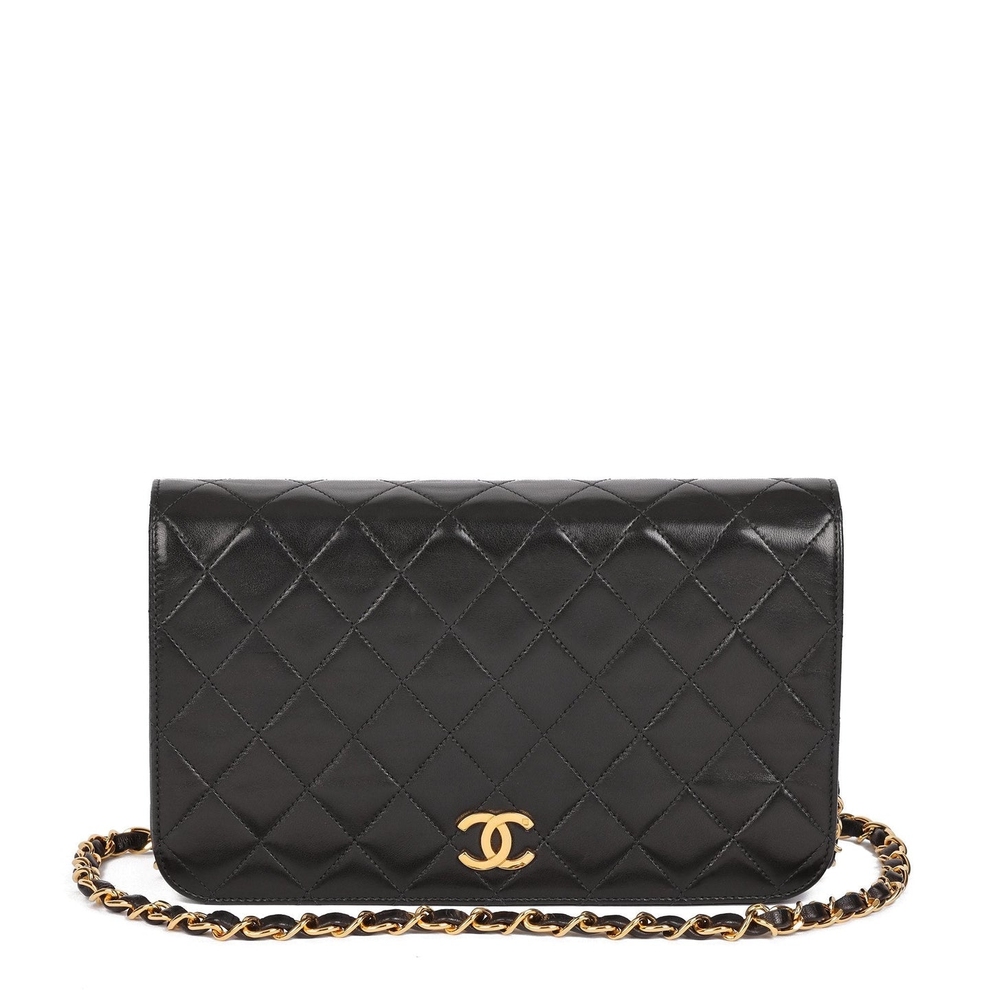 Chanel Black Quilted Lambskin Vintage Small Classic Single Full Flap Bag