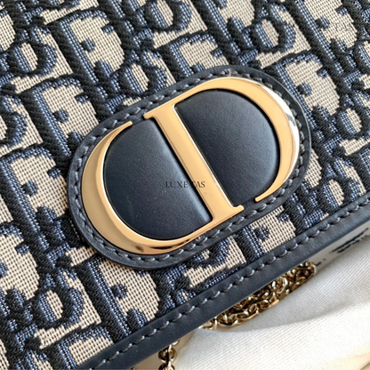Blue D.ior Oblique Jacquard 2-In-1 30 Montaigne Pouch Leather Belt Bag for Women