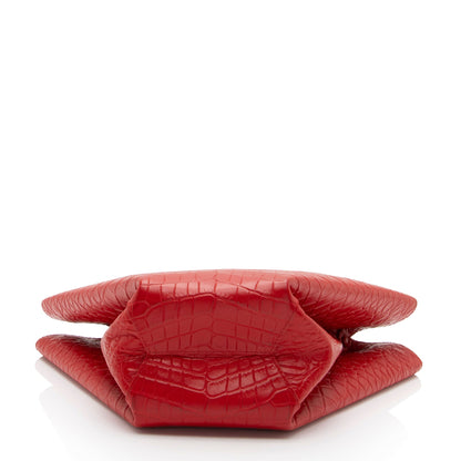Luxury Bottega Veneta Croc Embossed Doll Tote (SHF-CxLKHC)