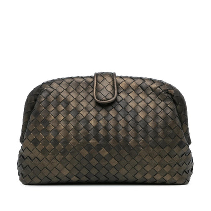 Luxury Bottega Veneta Small Nappa Intrecciato The Lauren 1980 Clutch (SHG-RoQReC)